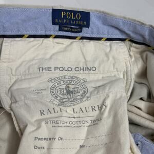 Polo Ralph Lauren Pants Mens 38x32 Beige Polo Chino Stretch Slim Fit Casual